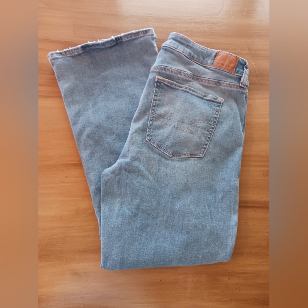 American Eagle X Short Womens 14 Next Level Stretch Blue Jeans Pre-owned